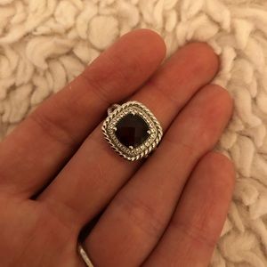 Euc blue Nile garnet, white topaz ring sterling 5